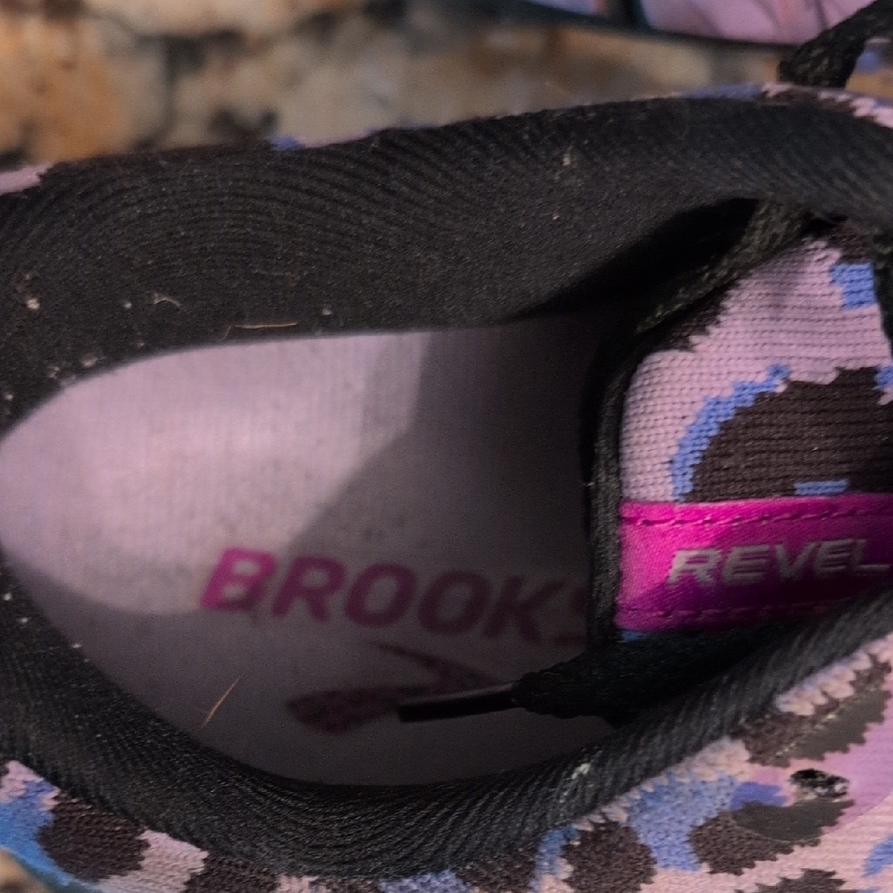 Brooks Purple and Pink Leopard Sneakers - Picture 5 of 5